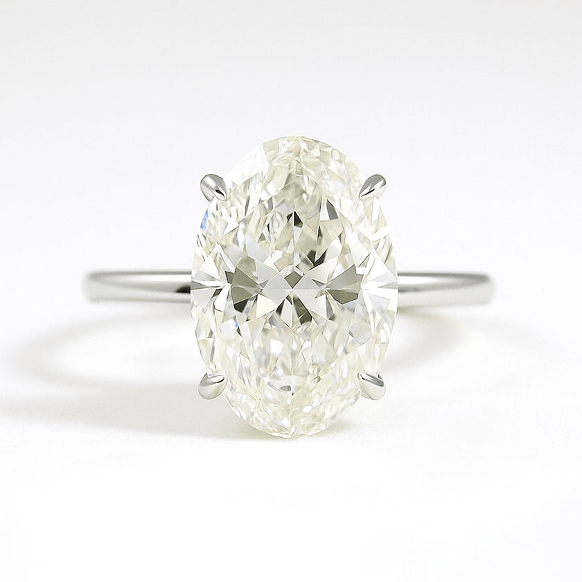 Elegant 2 Carat Oval Lab Diamond Ring Prong Set Ring - Mivaan Fine Jewelry
