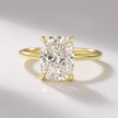 Elongated Cushion 2 Carat Lab Diamond Ring Sleek Minimal Design - Mivaan Fine Jewelry