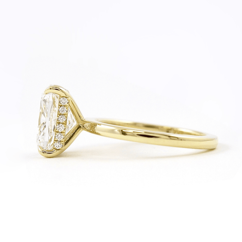 Elongated Cushion 2 Carat Lab Diamond Ring Sleek Minimal Design - Mivaan Fine Jewelry