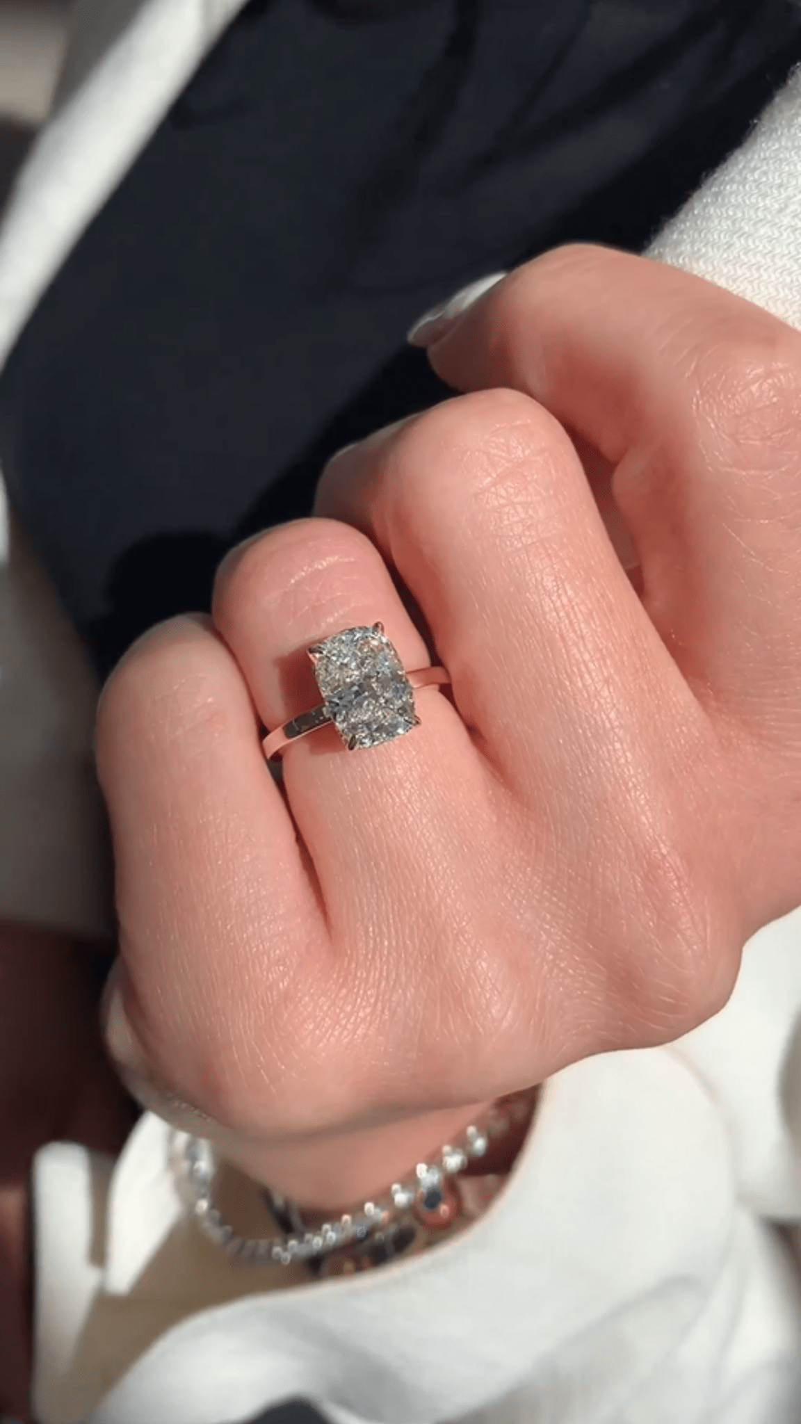 Elongated Cushion 2 Carat Lab Diamond Ring Sleek Minimal Design - Mivaan Fine Jewelry