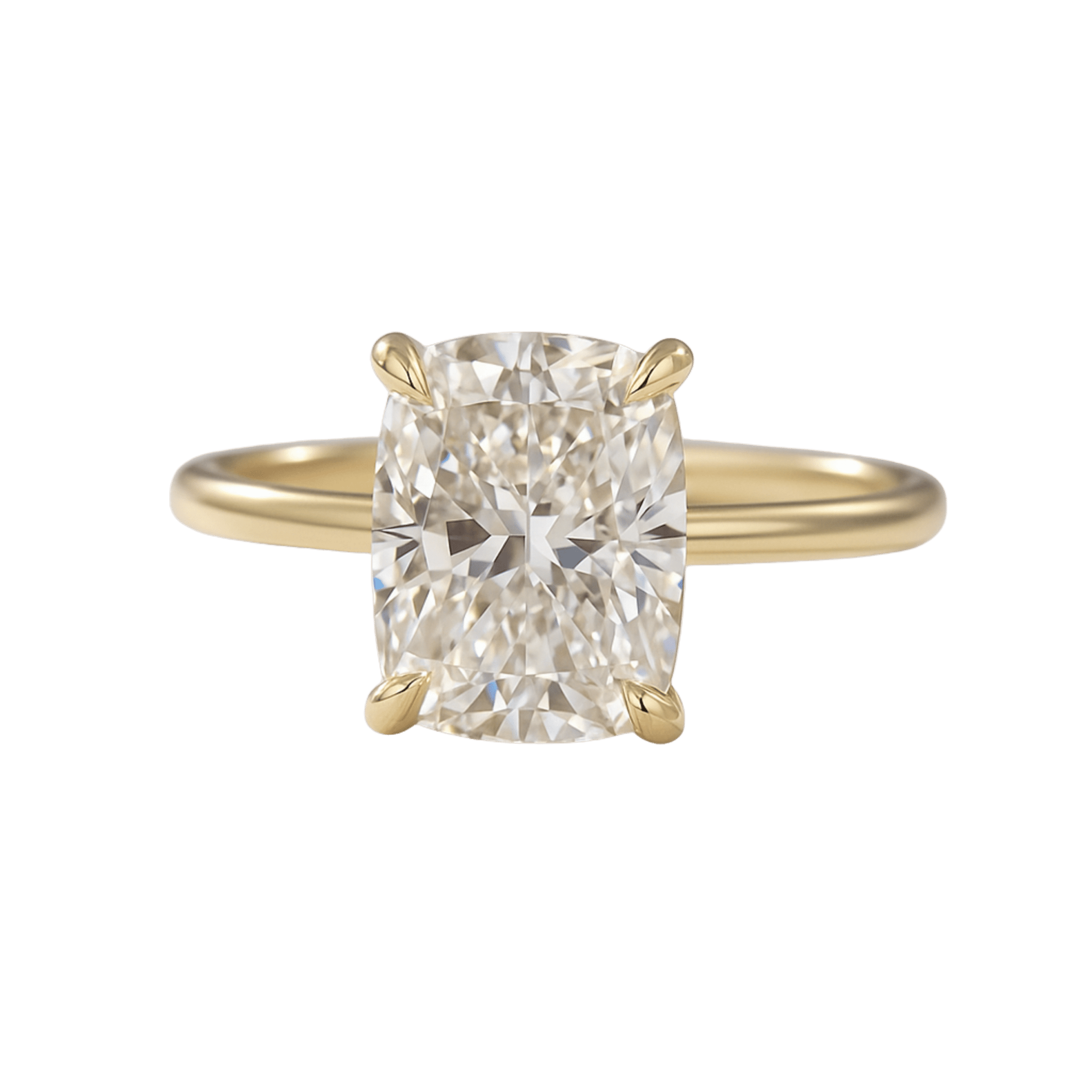Elongated Cushion 2 Carat Lab Diamond Ring Sleek Minimal Design - Mivaan Fine Jewelry