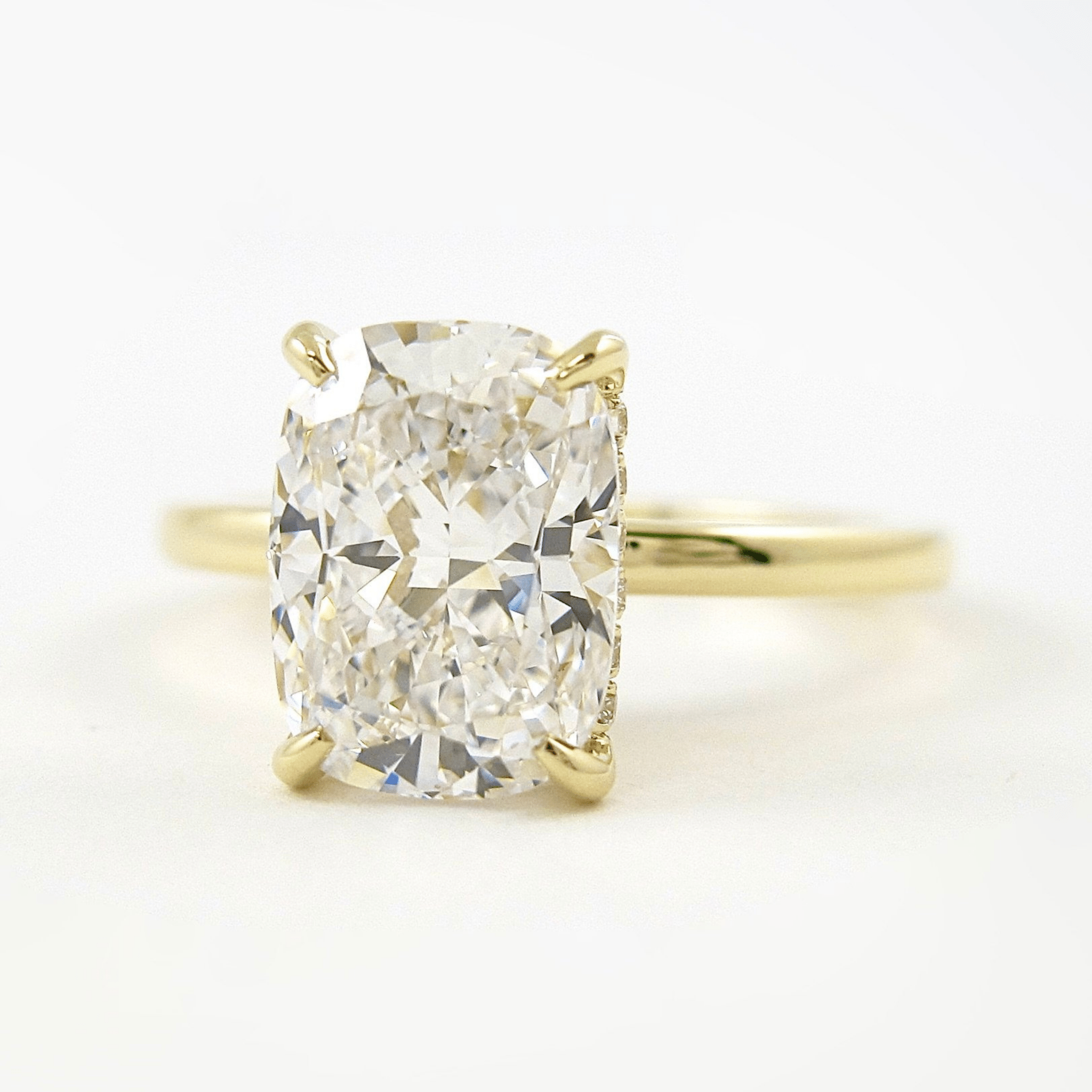 Elongated Cushion 2 Carat Lab Diamond Ring Sleek Minimal Design - Mivaan Fine Jewelry