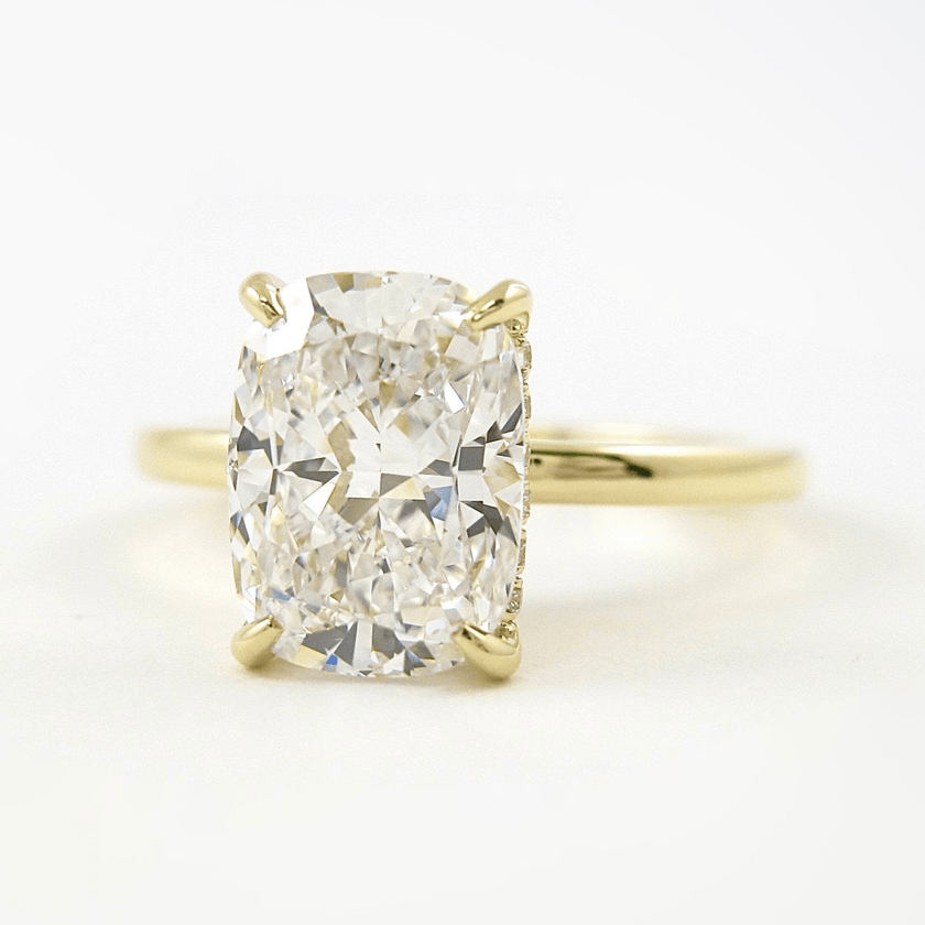 Elongated Cushion 2 Carat Lab Diamond Ring Sleek Minimal Design - Mivaan Fine Jewelry