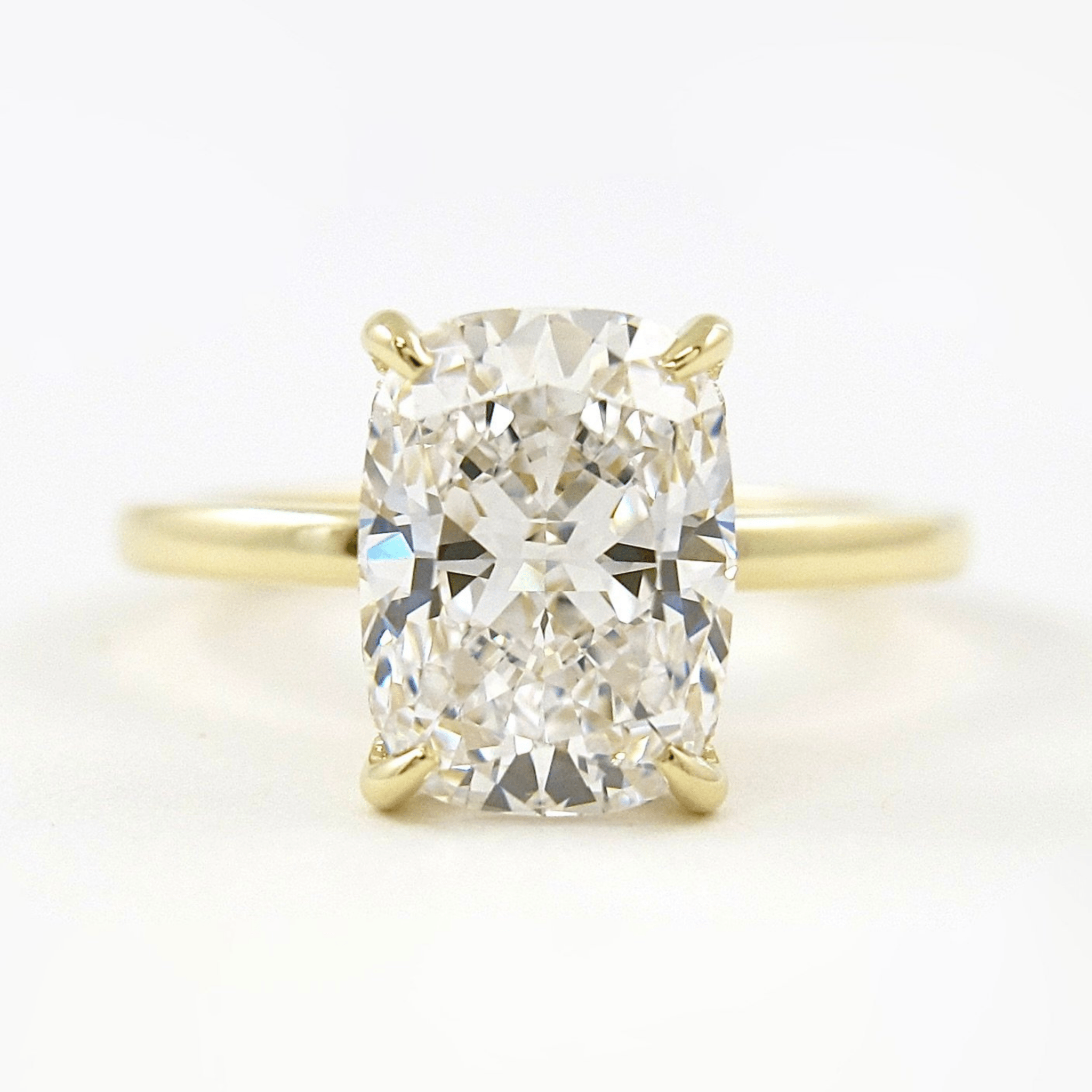 Elongated Cushion 2 Carat Lab Diamond Ring Sleek Minimal Design - Mivaan Fine Jewelry