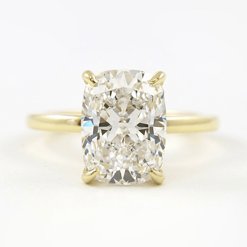 Elongated Cushion 2 Carat Lab Diamond Ring Sleek Minimal Design - Mivaan Fine Jewelry