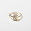 1.55 Carat Emerald Cut Lab Grown Diamond Bezel Solitaire Ring in Solid Gold