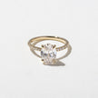 2.05 Carat Oval Cut Lab Diamond Ring with Pavé Band in Solid Gold