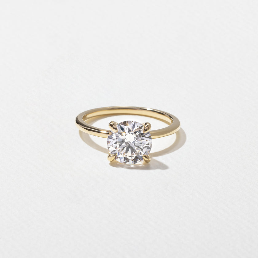 2 Carat Round Cut Lab Grown Diamond Solitaire Ring in Solid Gold