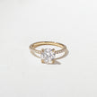 1.50 Carat Round Cut Lab Diamond Ring with Pavé Band in Solid Gold