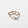 2.45 Carat Emerald Cut Lab Grown Diamond Ring with Pavé Band
