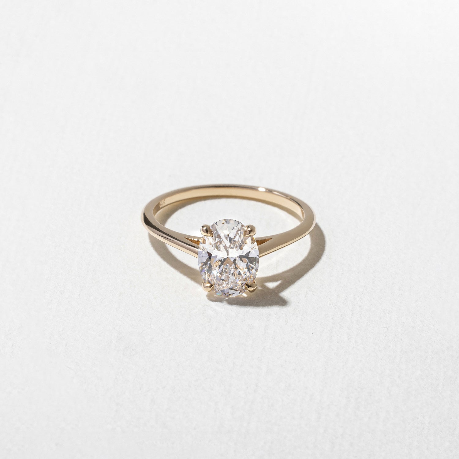 1.55 Carat Oval Cut Lab Grown Diamond Solitaire Ring in Solid Gold