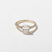 1.55 Carat Oval Cut Lab Grown Diamond Pavé Ring in Solid Gold