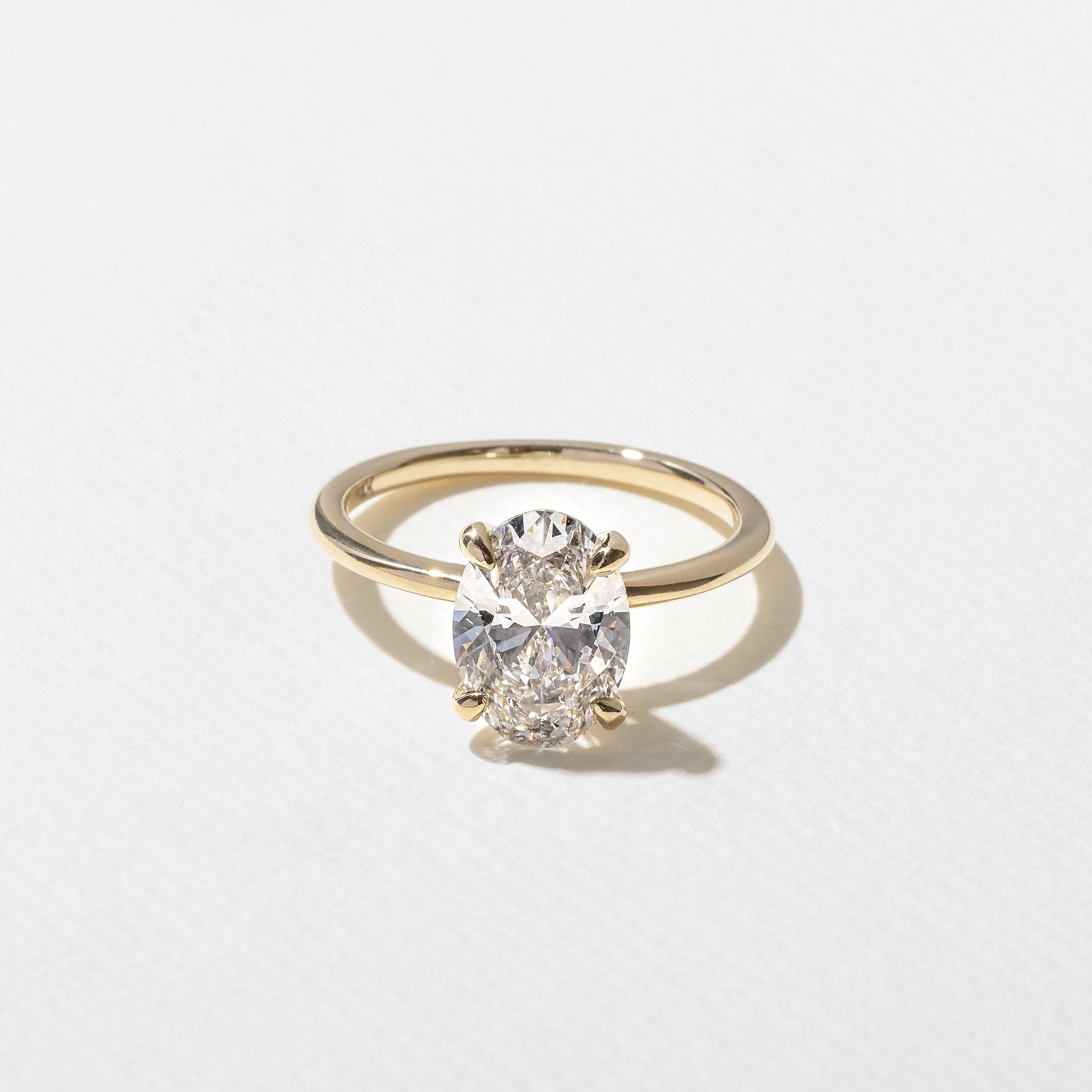 2.05 Carat Oval Cut Lab Diamond Solitaire Ring in 14K Solid Gold