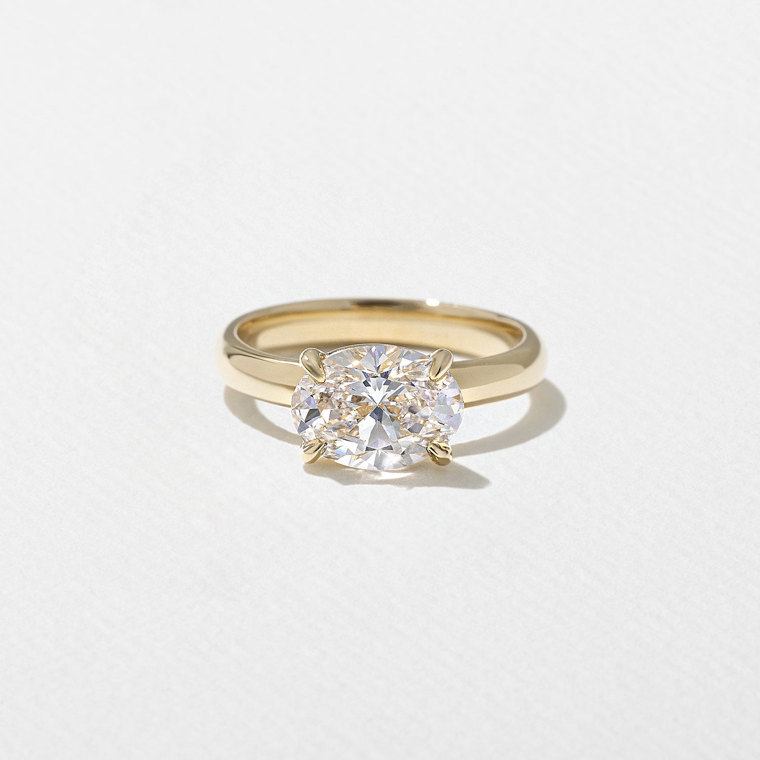 2.05 Carat Oval Cut Lab Grown Diamond Solitaire Ring in Solid Gold