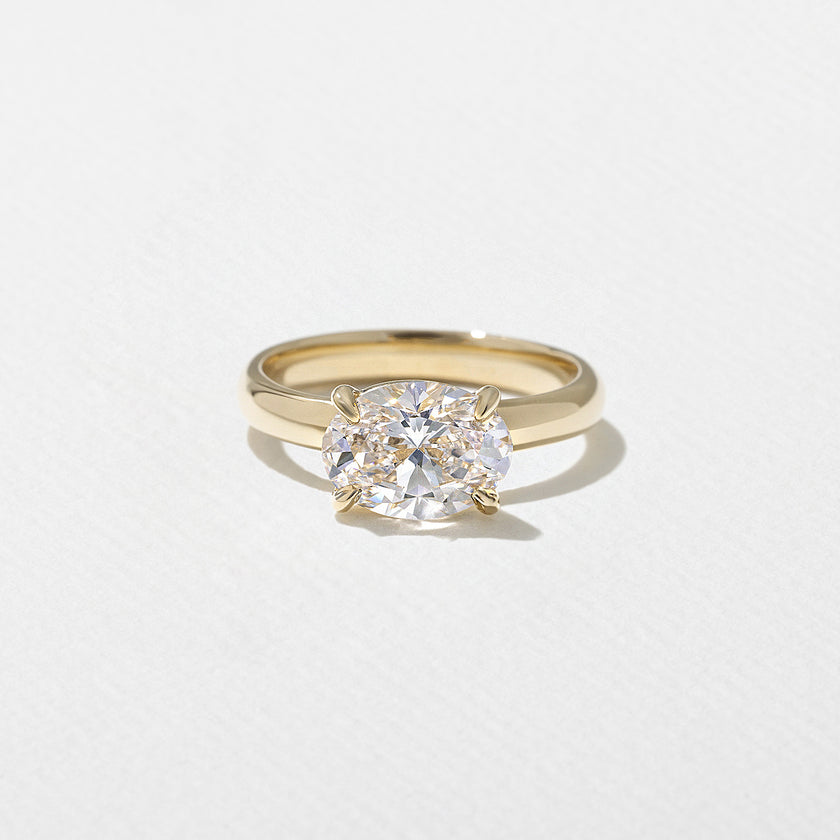2.05 Carat Oval Cut Lab Grown Diamond Solitaire Ring in Solid Gold
