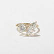 3.40 Carat Marquise & Round Cut Lab Grown Diamond Toi et Moi Ring in 14K Solid Gold