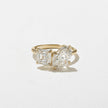 3.70 Carat Oval & Asscher Cut Lab Grown Diamond Toi et Moi Ring in 14K Solid Gold