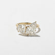 3.70 Carat Pear & Princess Cut Lab Grown Diamond Toi et Moi Ring in Solid Gold