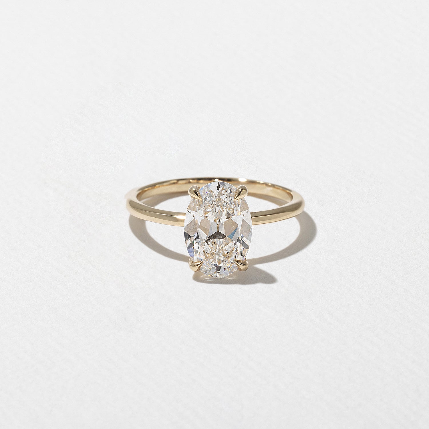 2 Carat Oval Cut Lab Diamond Solitaire Ring in Solid Gold