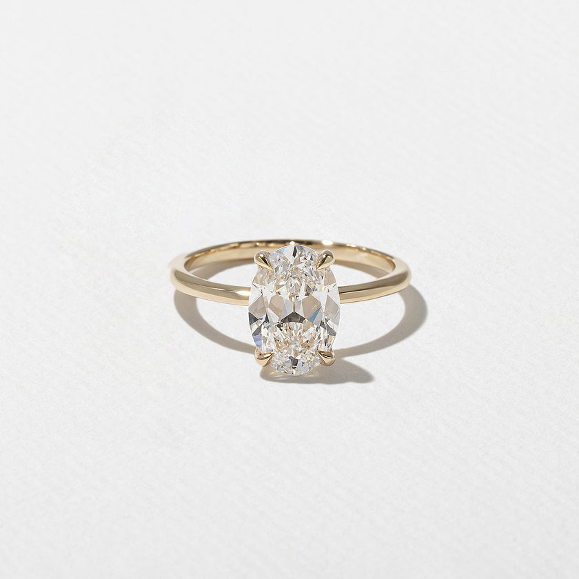 2 Carat Oval Cut Lab Diamond Solitaire Ring in Solid Gold